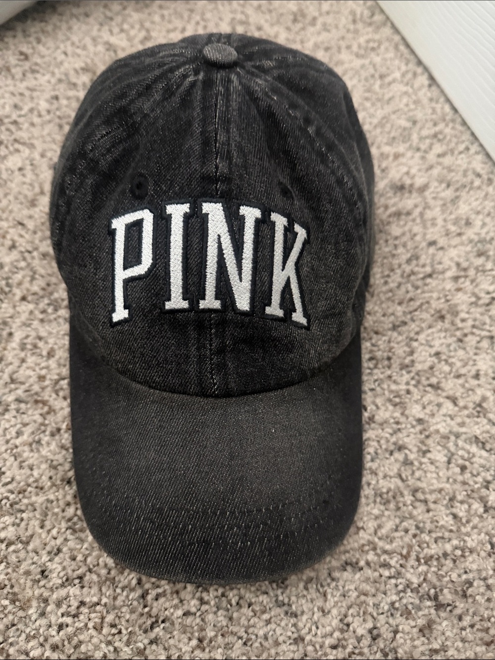 Victoria's Secret PINK Black Cap with White Embroidered Logo